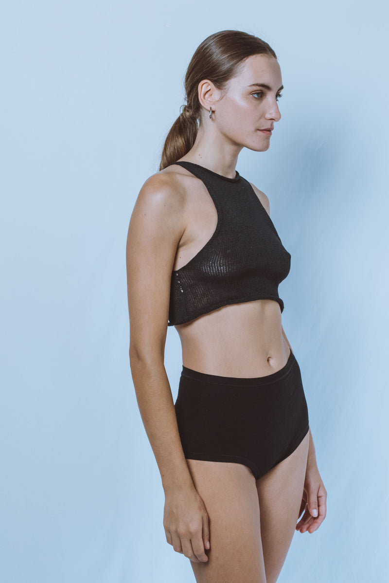 Cropped halter-top