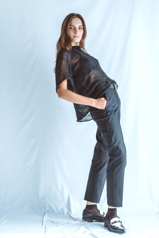 Oversize top with short sleeves