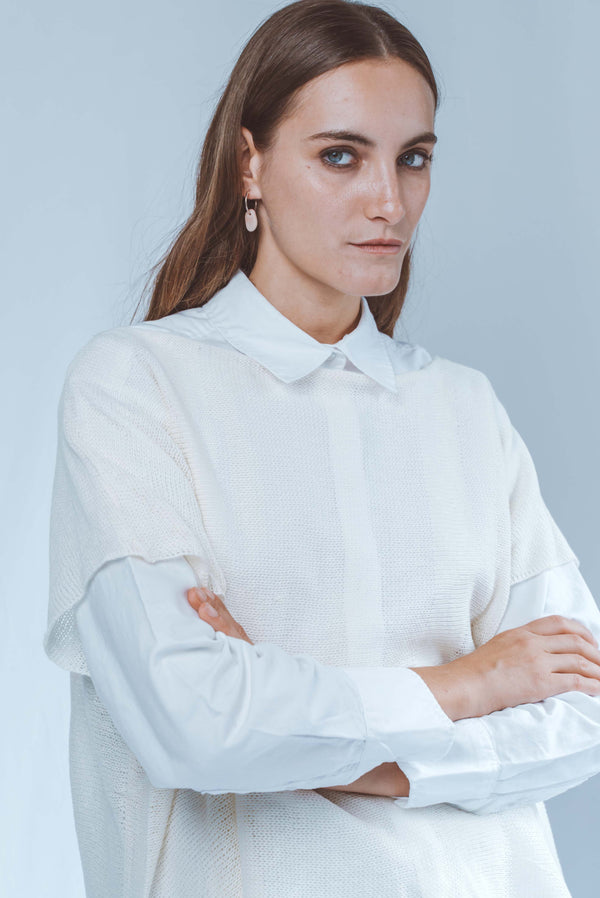 Oversized top with denser lines