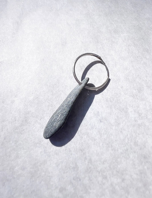 Stone and silver one piece ring earring