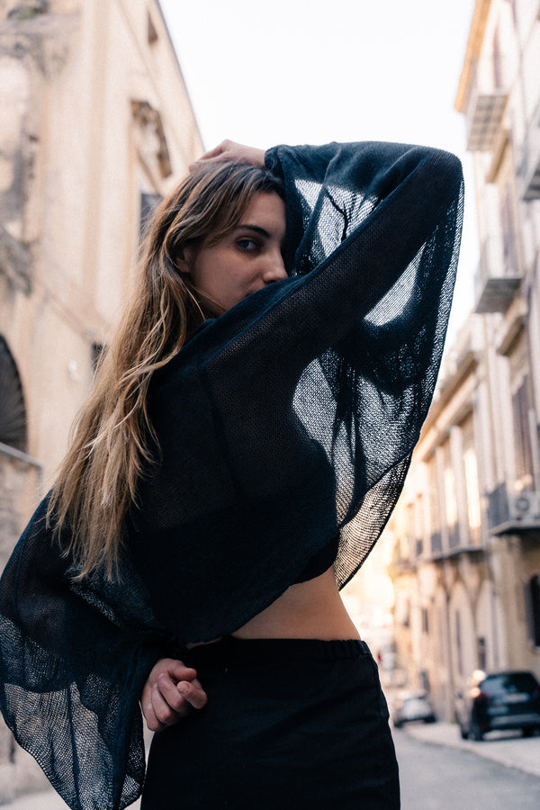 Wide-sleeve rectangle top