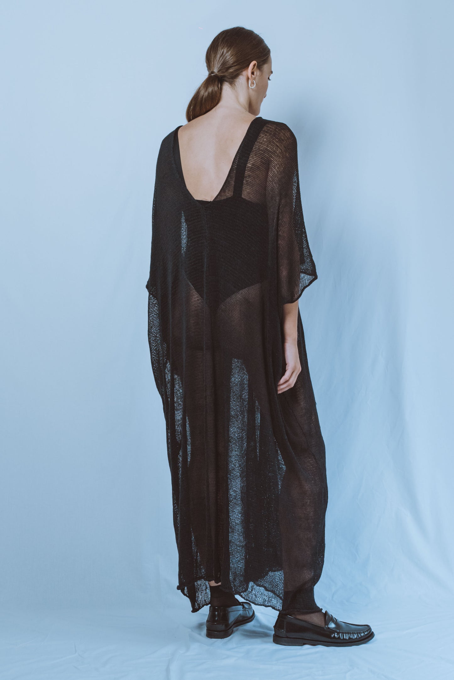 Long straight V-neck Tunic