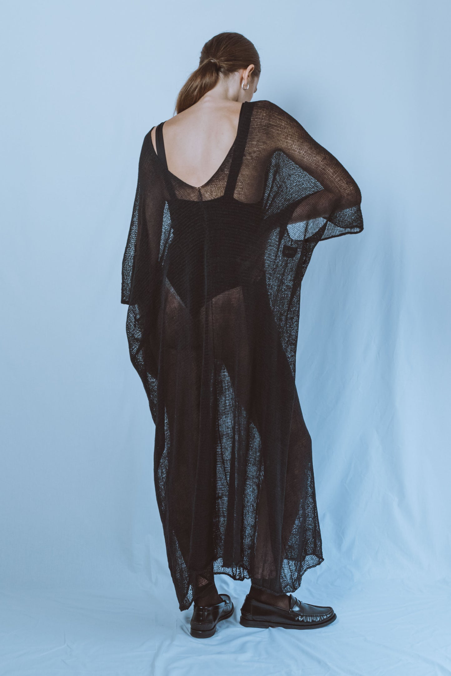 Long straight V-neck Tunic