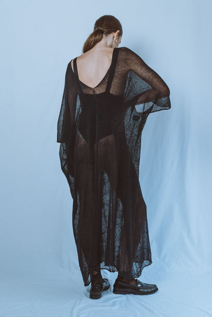 Long straight V-neck Tunic