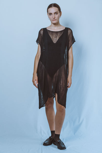 Short straight V-neck Tunic