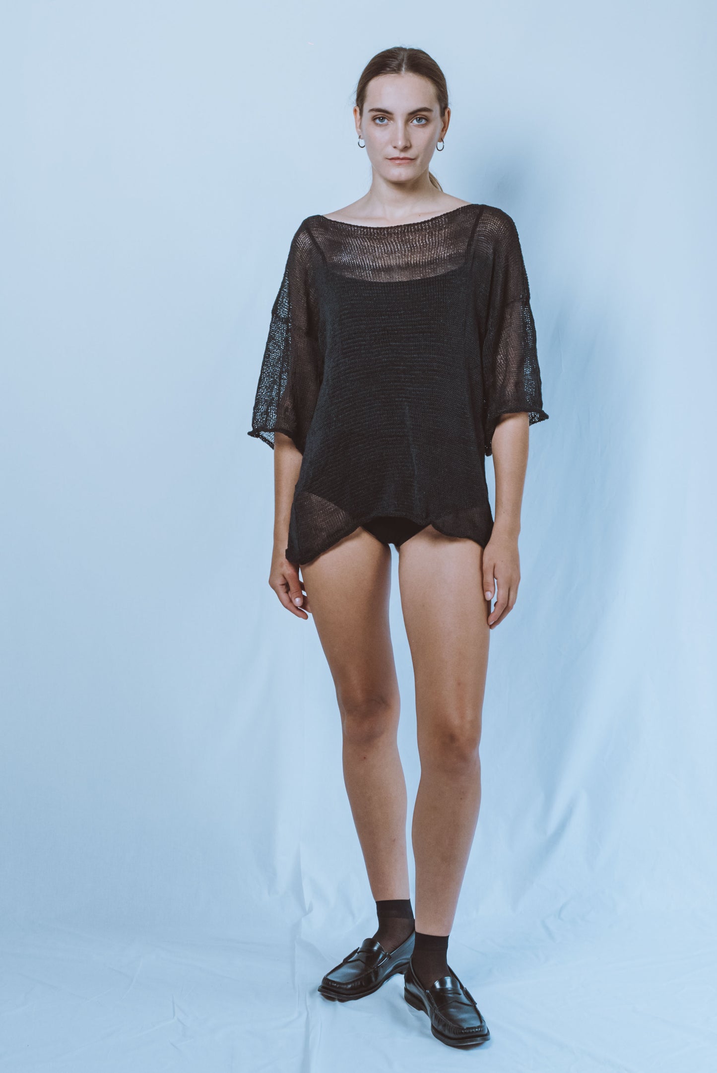 Oversize top with short sleeves