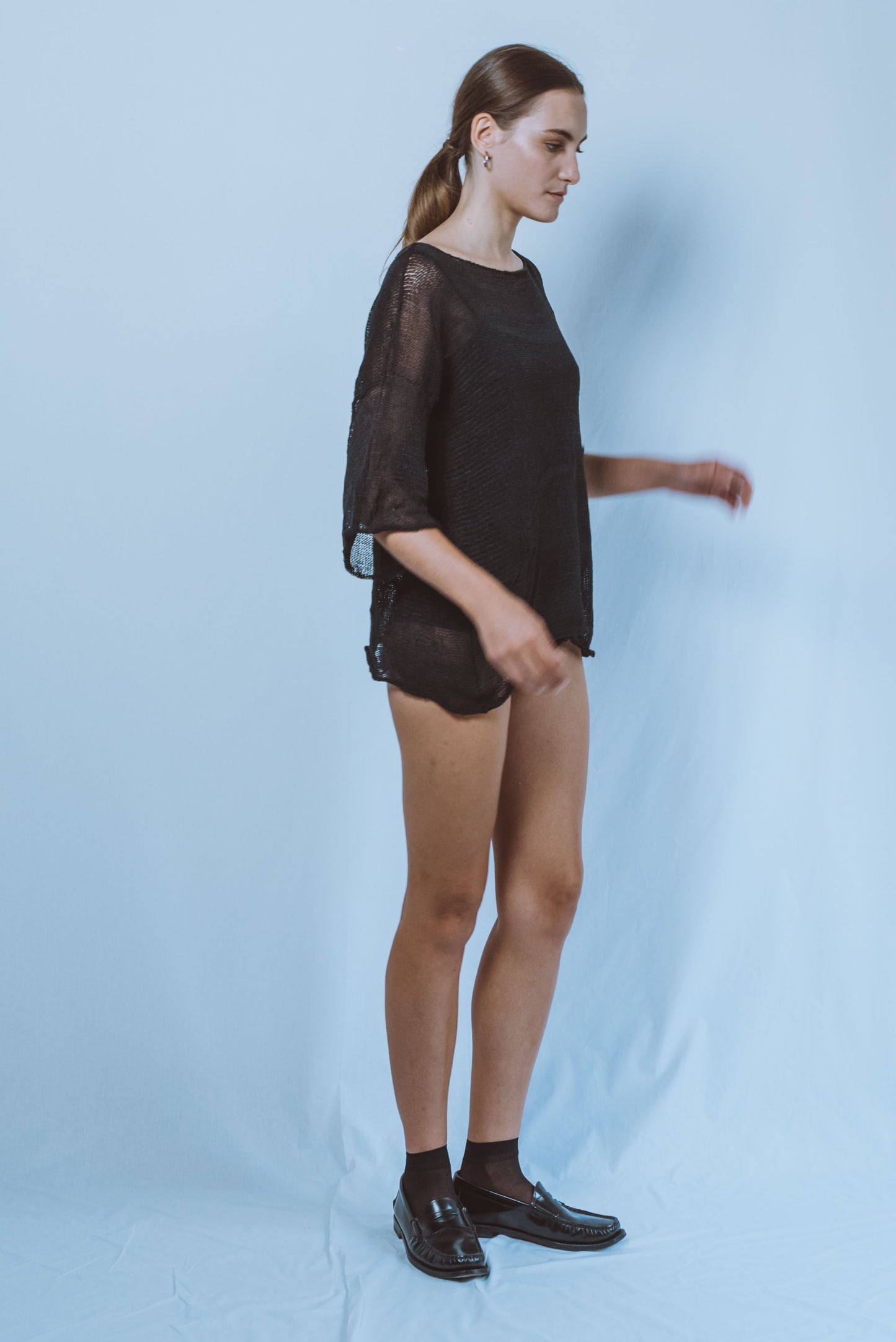 Oversize top with short sleeves