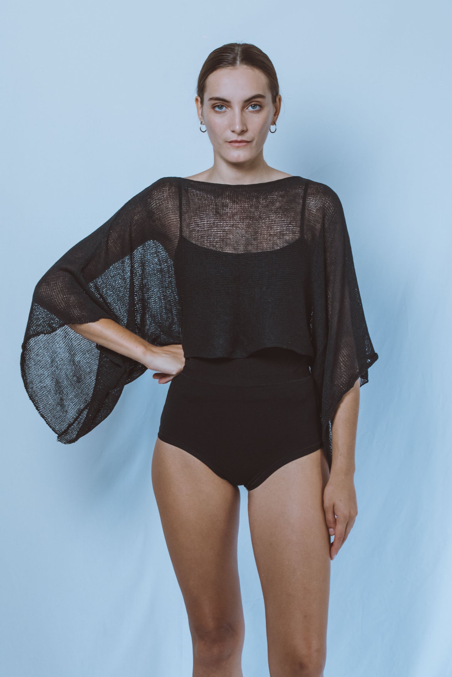 Wide-sleeve rectangle top