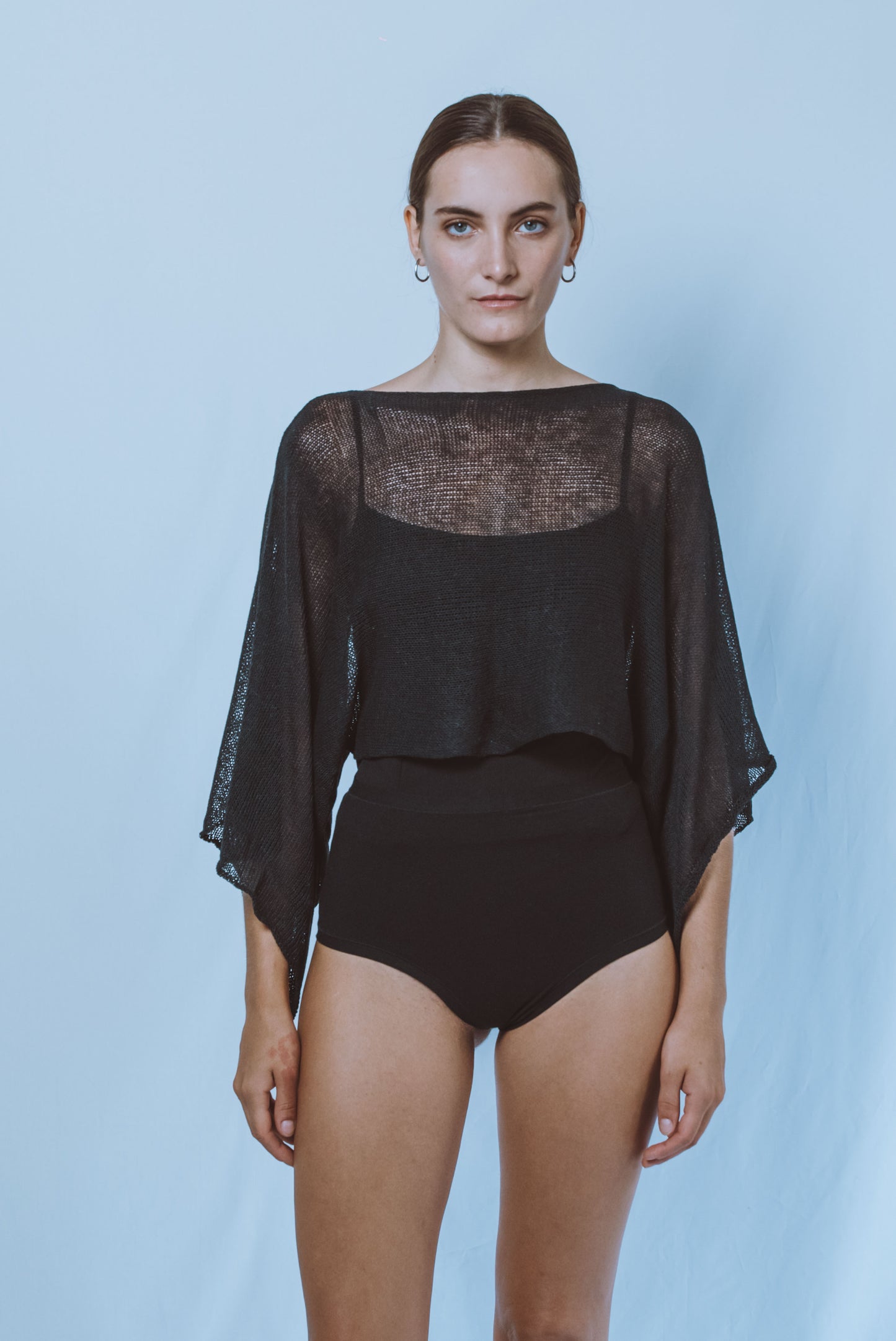Wide-sleeve rectangle top