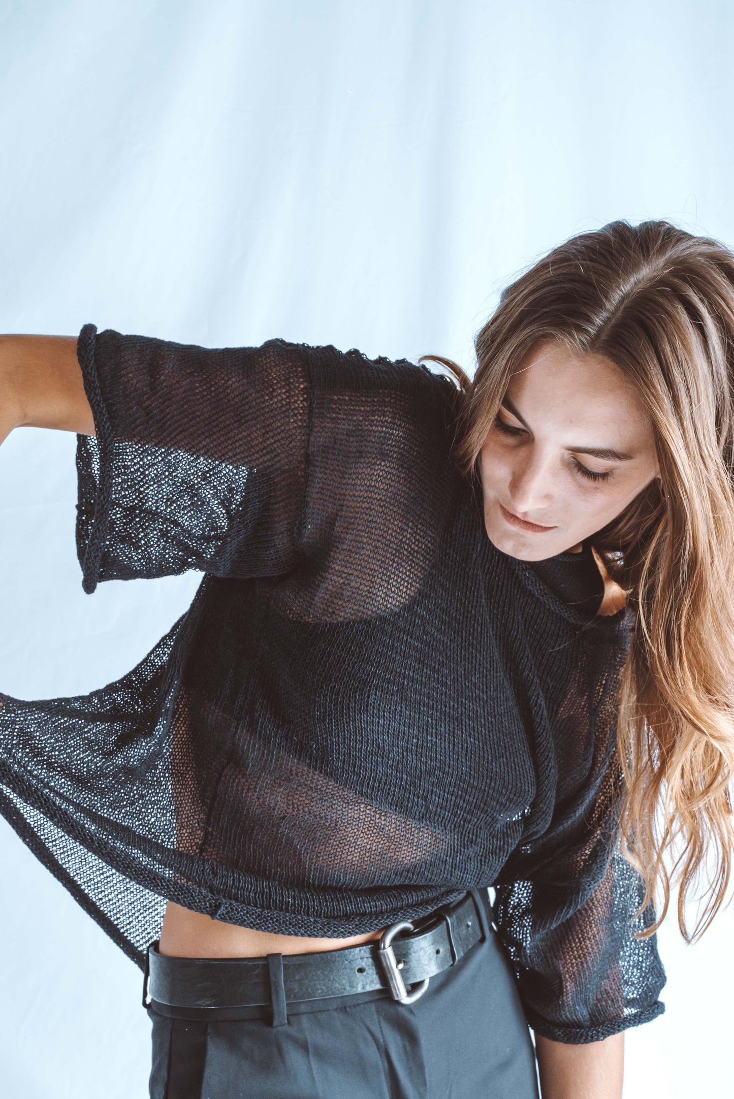 Oversize top with short sleeves