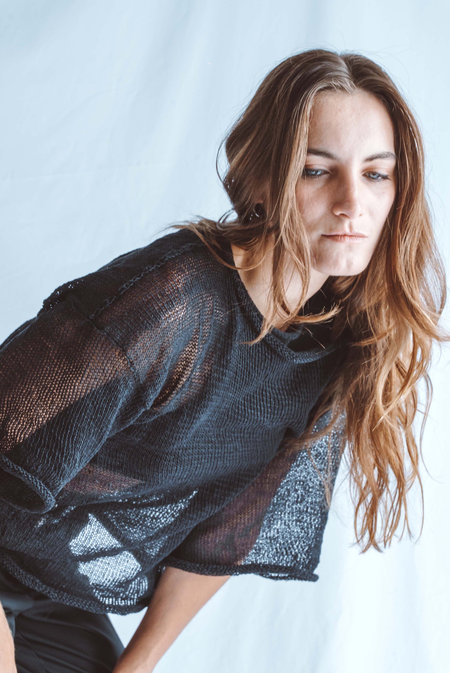 Oversize top with short sleeves