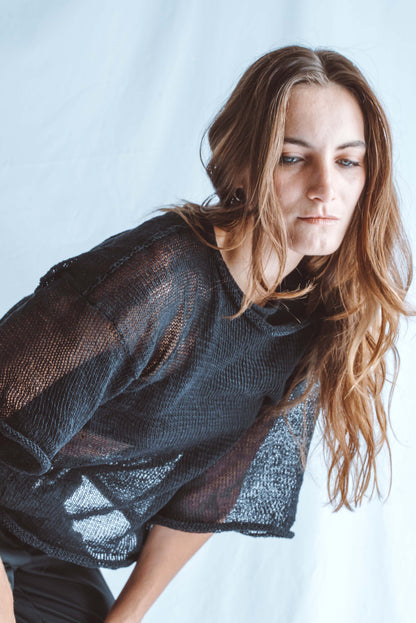 Oversize top with short sleeves