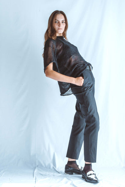 Oversize top with short sleeves