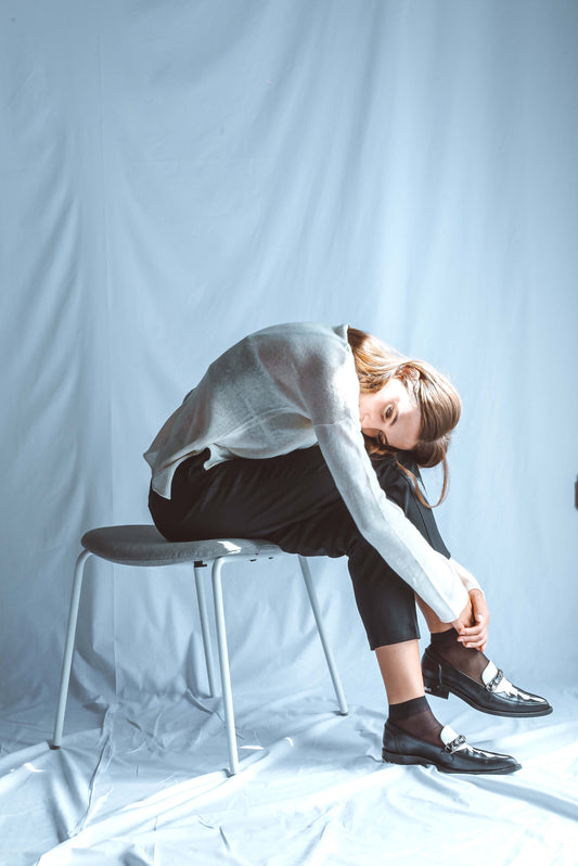 Long-sleeved top with high neck