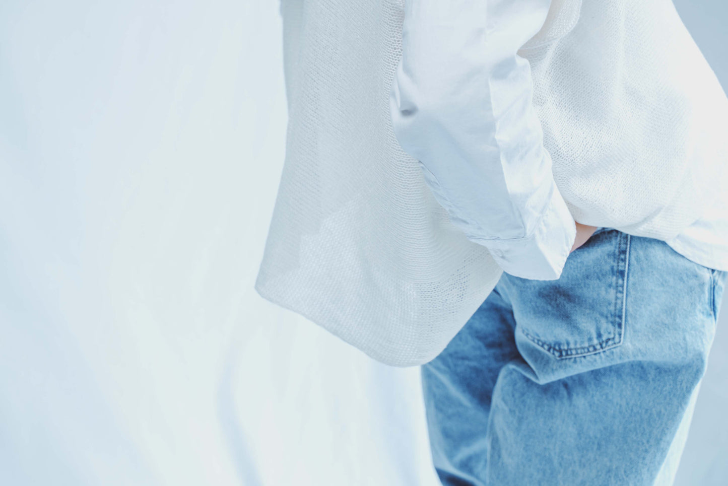 Oversized top with denser lines