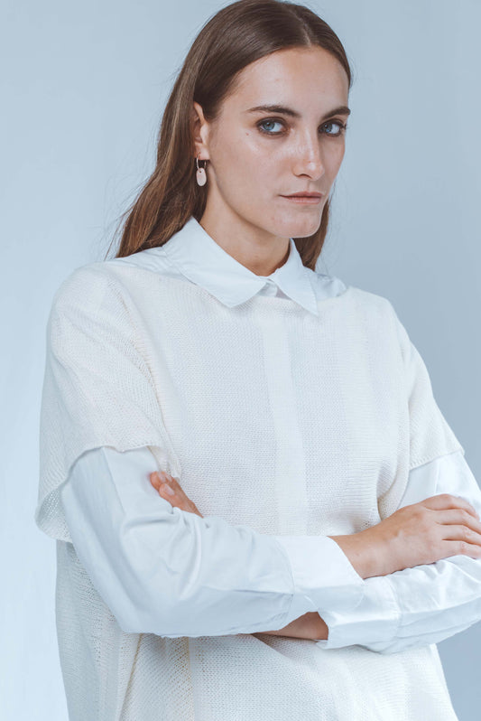 Oversized top with denser lines