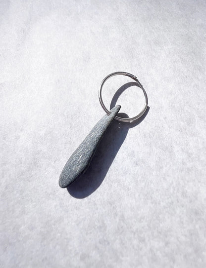 Stone and silver one piece ring earring