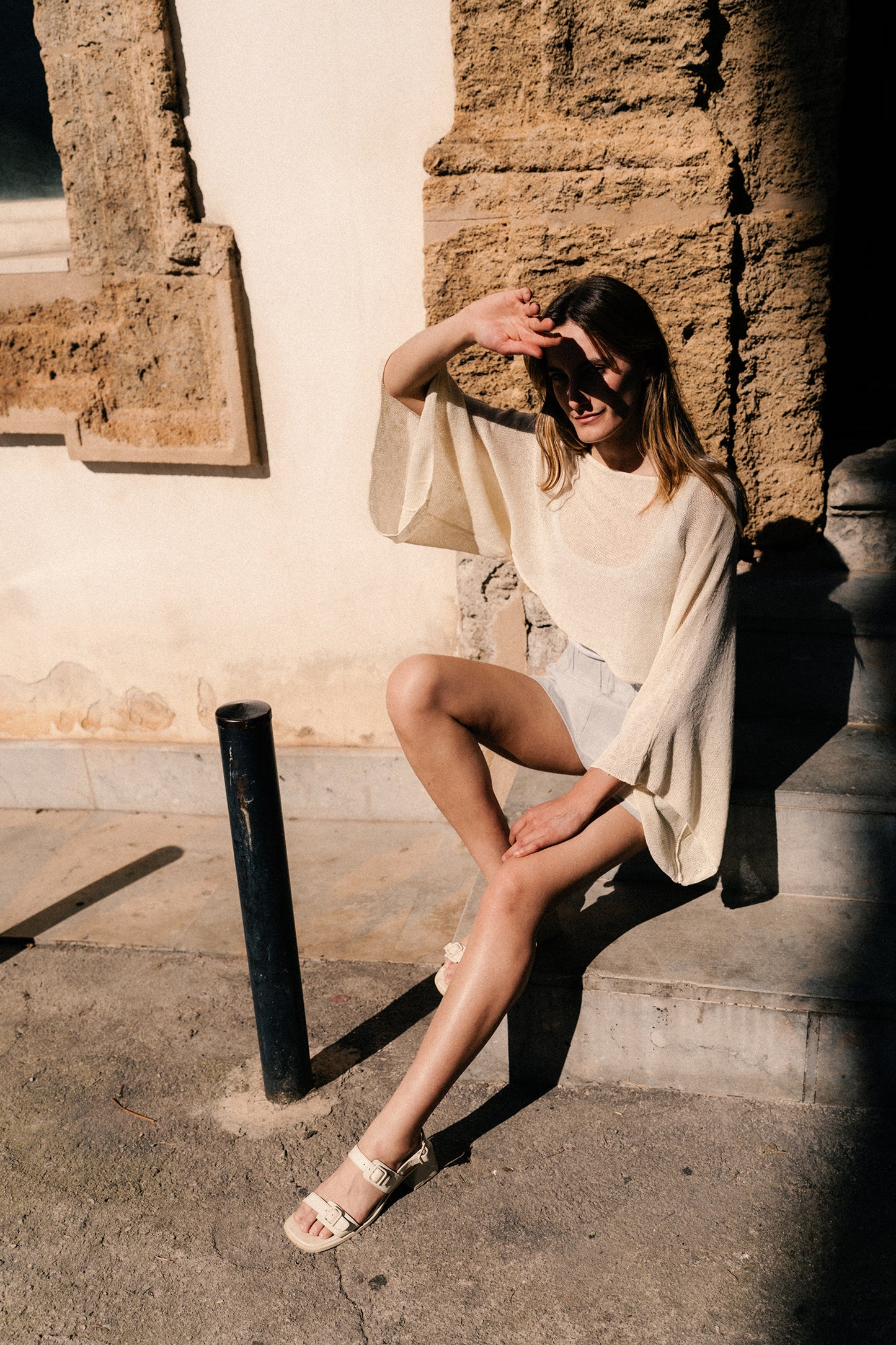 Wide-sleeve rectangle top