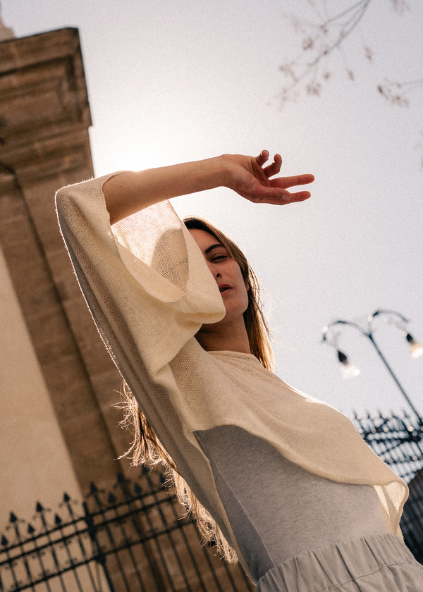 Wide-sleeve rectangle top