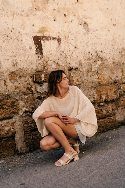 Wide-sleeve rectangle top