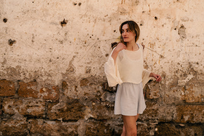Wide elastic short grey